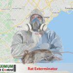 map of Ontario Oakville and dead rat lying down next to rat exterminator