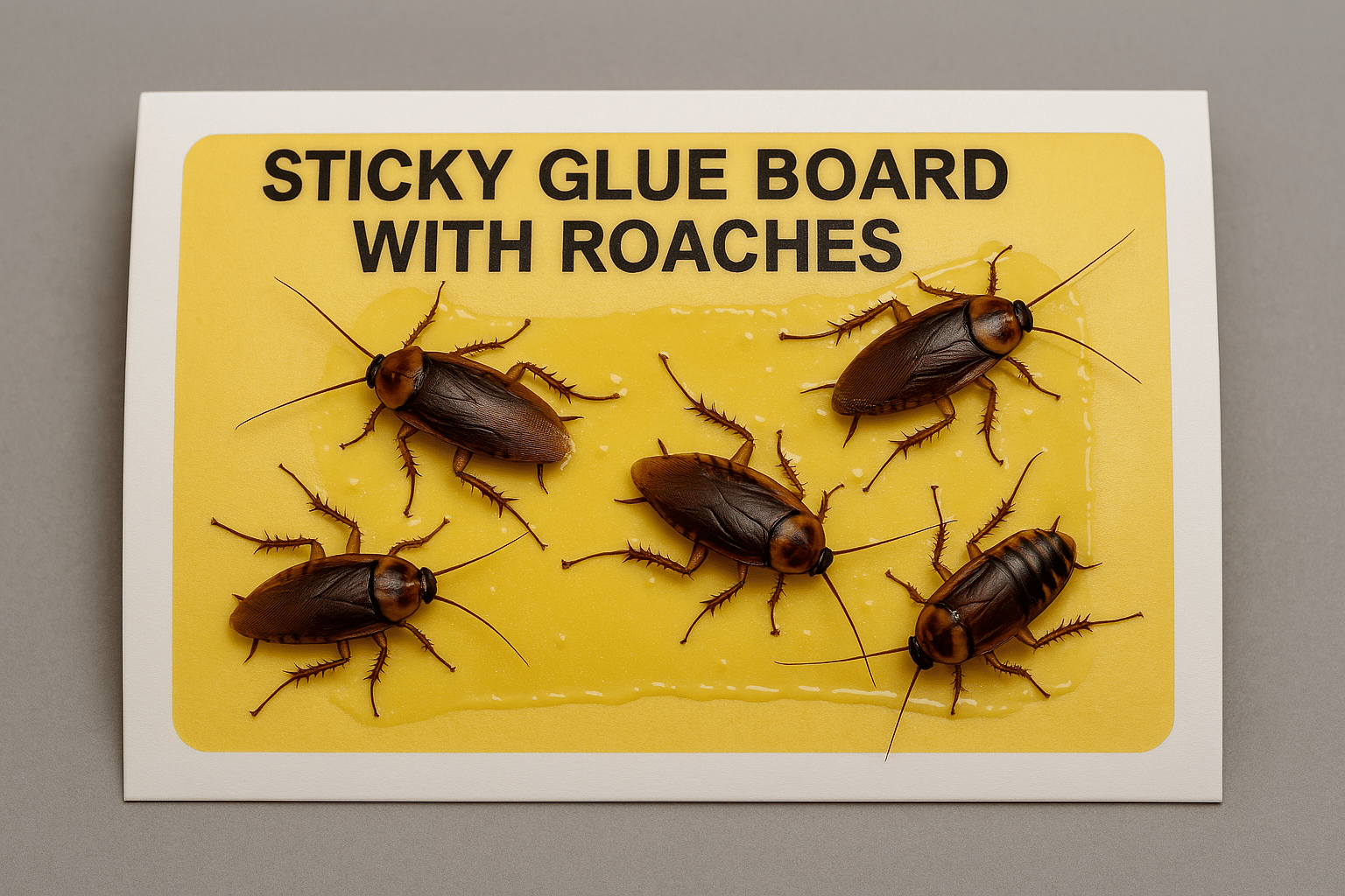 sticky glue board with roaches stuck inside