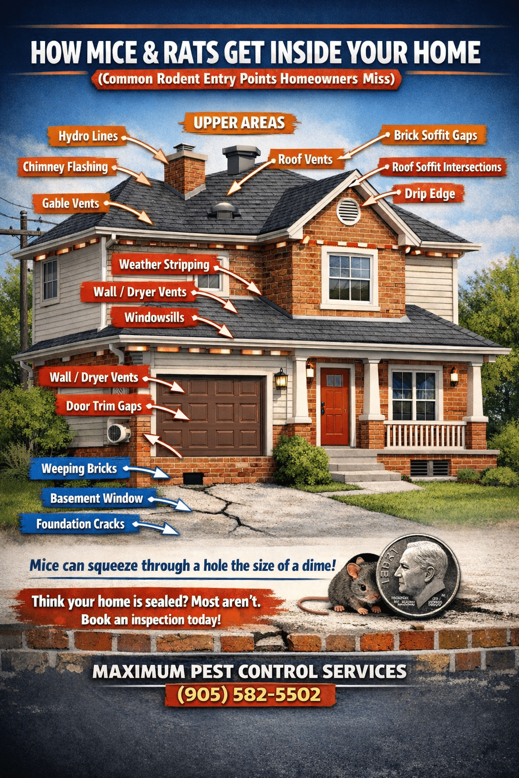 Visual Image of Access Points For Mice and Rats To Houses