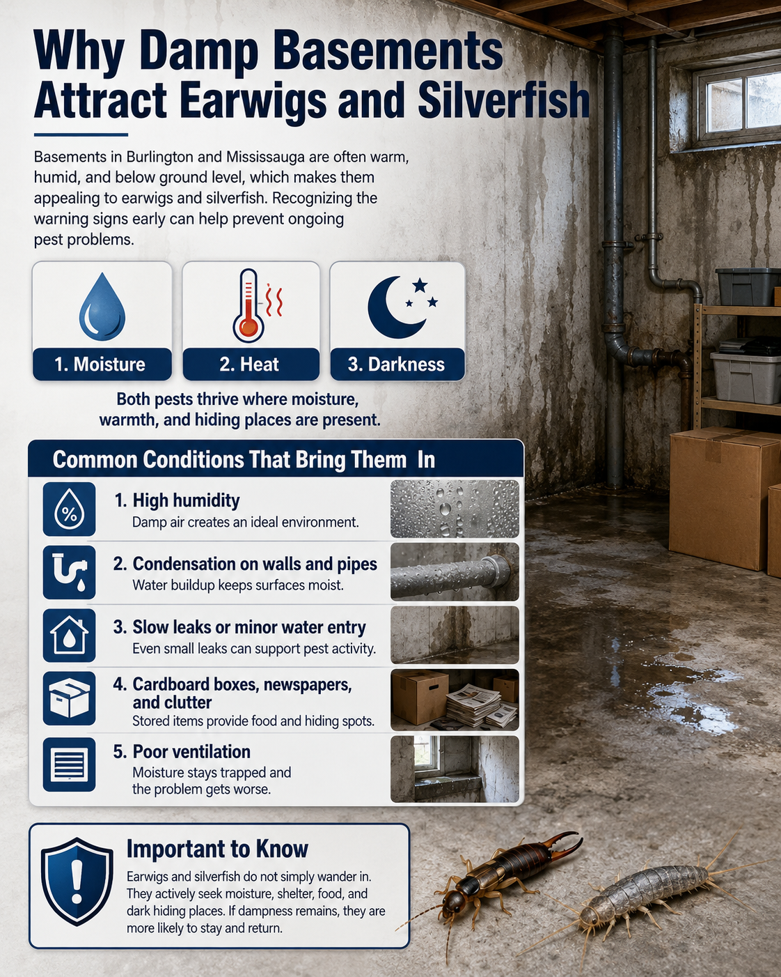 why damp basement attics attract earwigs and silverfish
